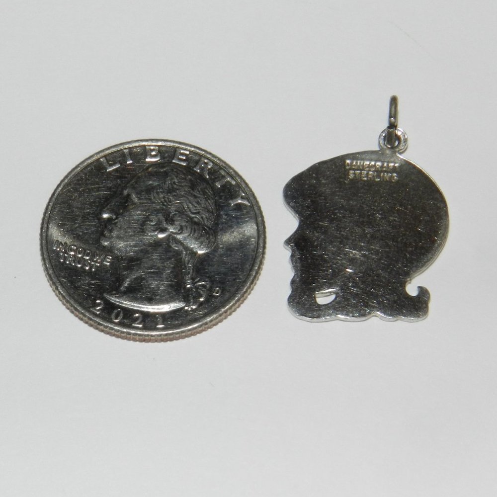 Danecraft 925 Sterling Silver Young Girl Profile Flat Pendant - Picture 4 of 5